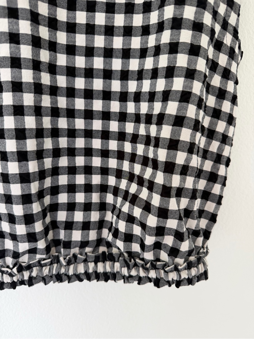 Maeve Anthropologie Black & White Gingham Crop Top Size Medium - Picture 4 of 11
